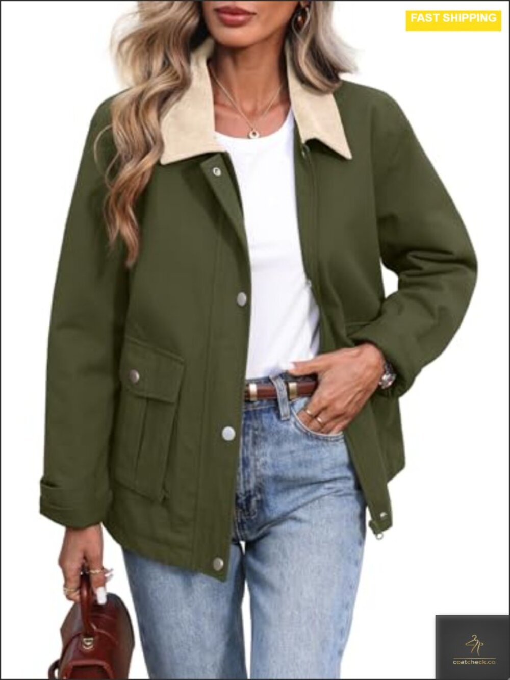 Women's Padded Barn Jacket Oversized Quilted Cotton Utility Coat with Pockets